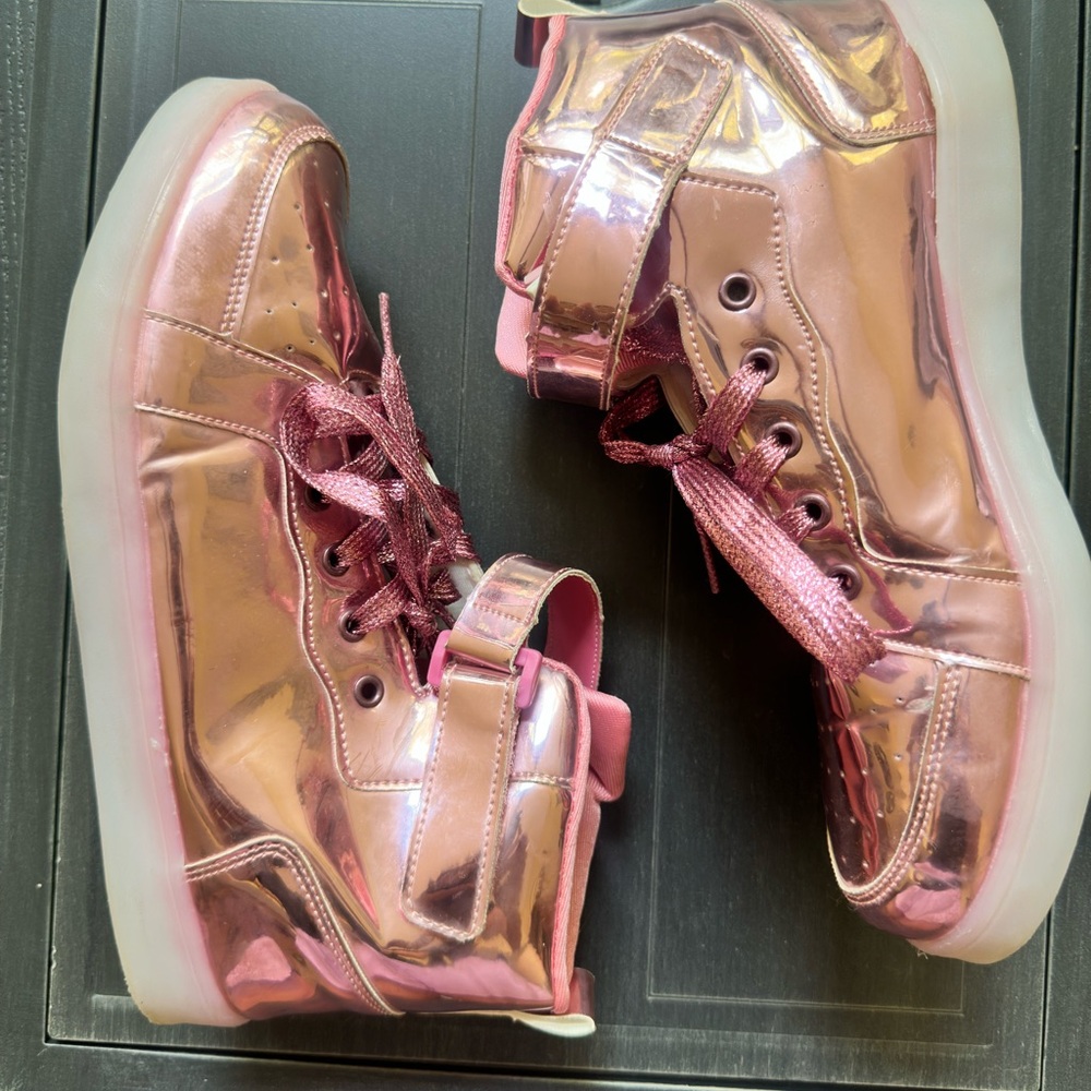 Pink LED High-Top Sneakers - Picture 2 of 3